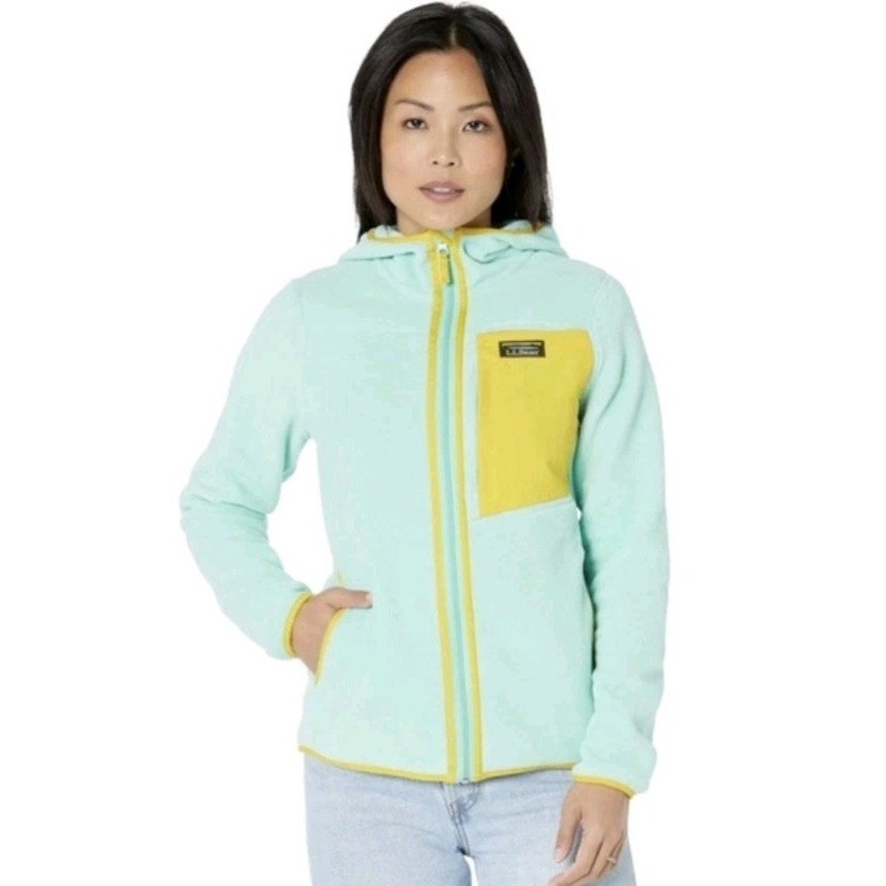 LL Bean Mountain Classic Fleece Jacket Teal Full Zip Women S Petite Outdoor Hike